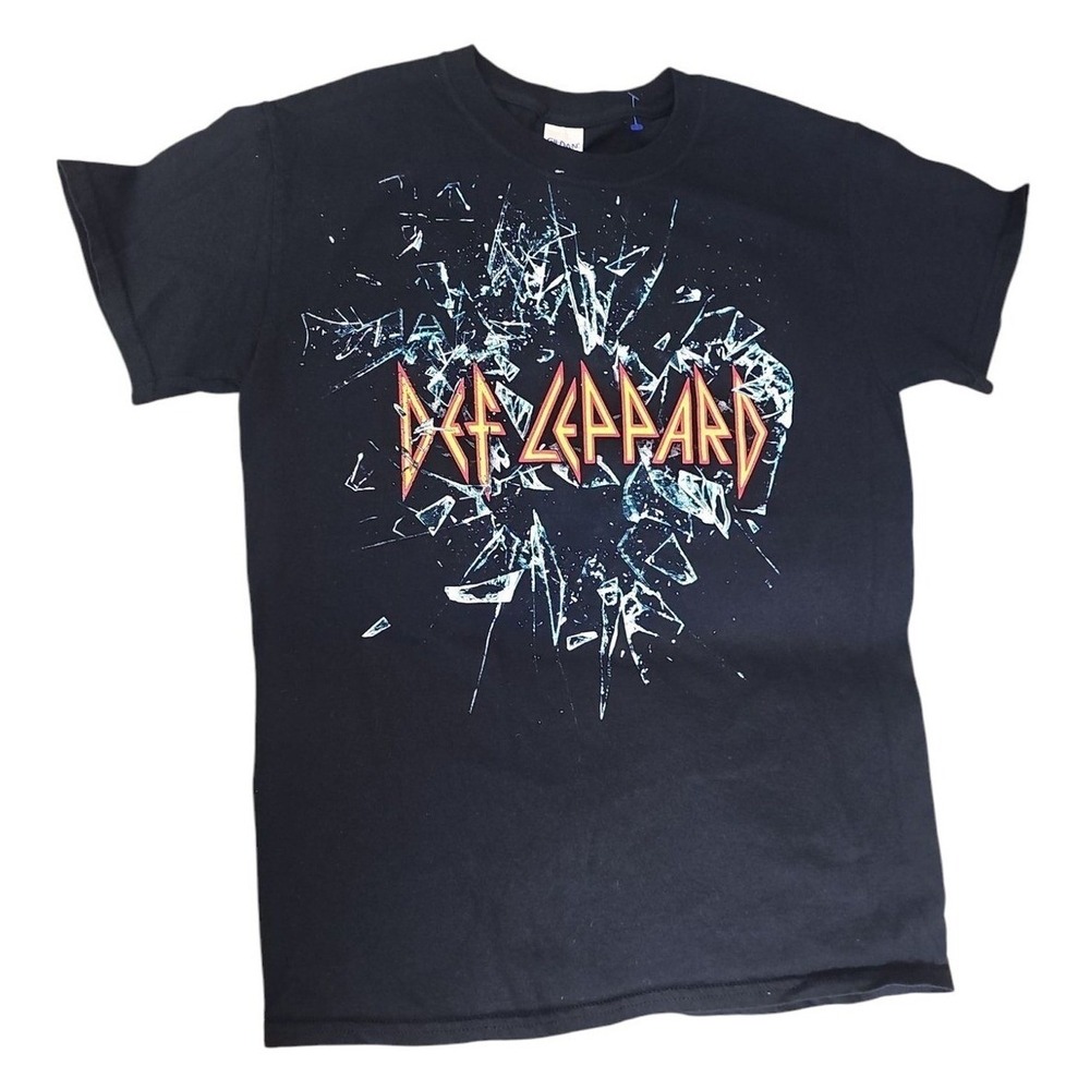 Def Leppard Graphic T-Shirt Band Tee Rock Music Short Sleeve Black‎ S Tour 2016
